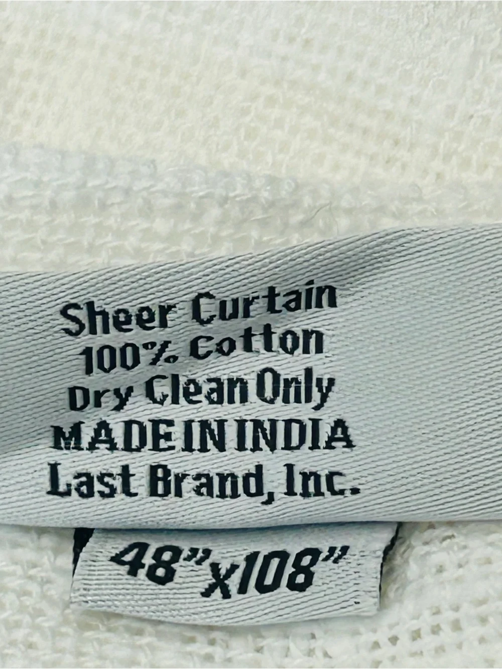 QUINCE Set Of 2 48x108 Cotton Sheer Curtains White 0125